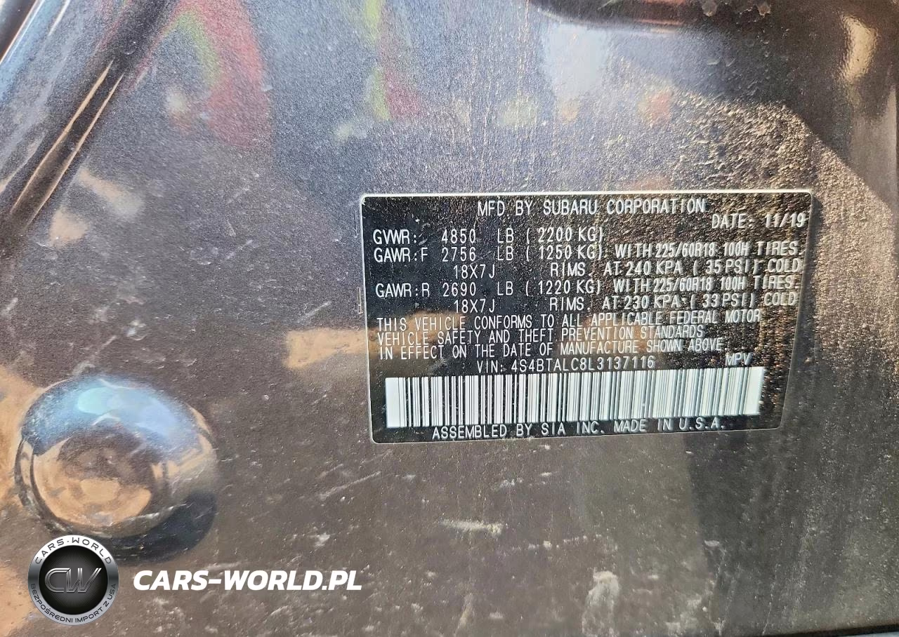 2020 Subaru Outback Limited VIN:4S4BTALC8L3137116 - 13