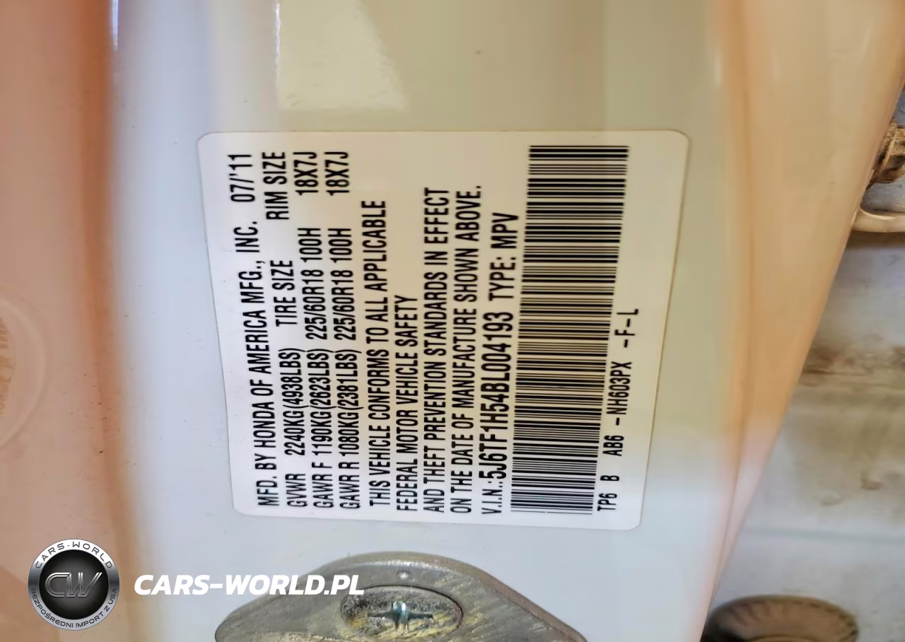 2011 Honda Accord Crosstour Exl VIN:5J6TF1H54BL004193 - 12