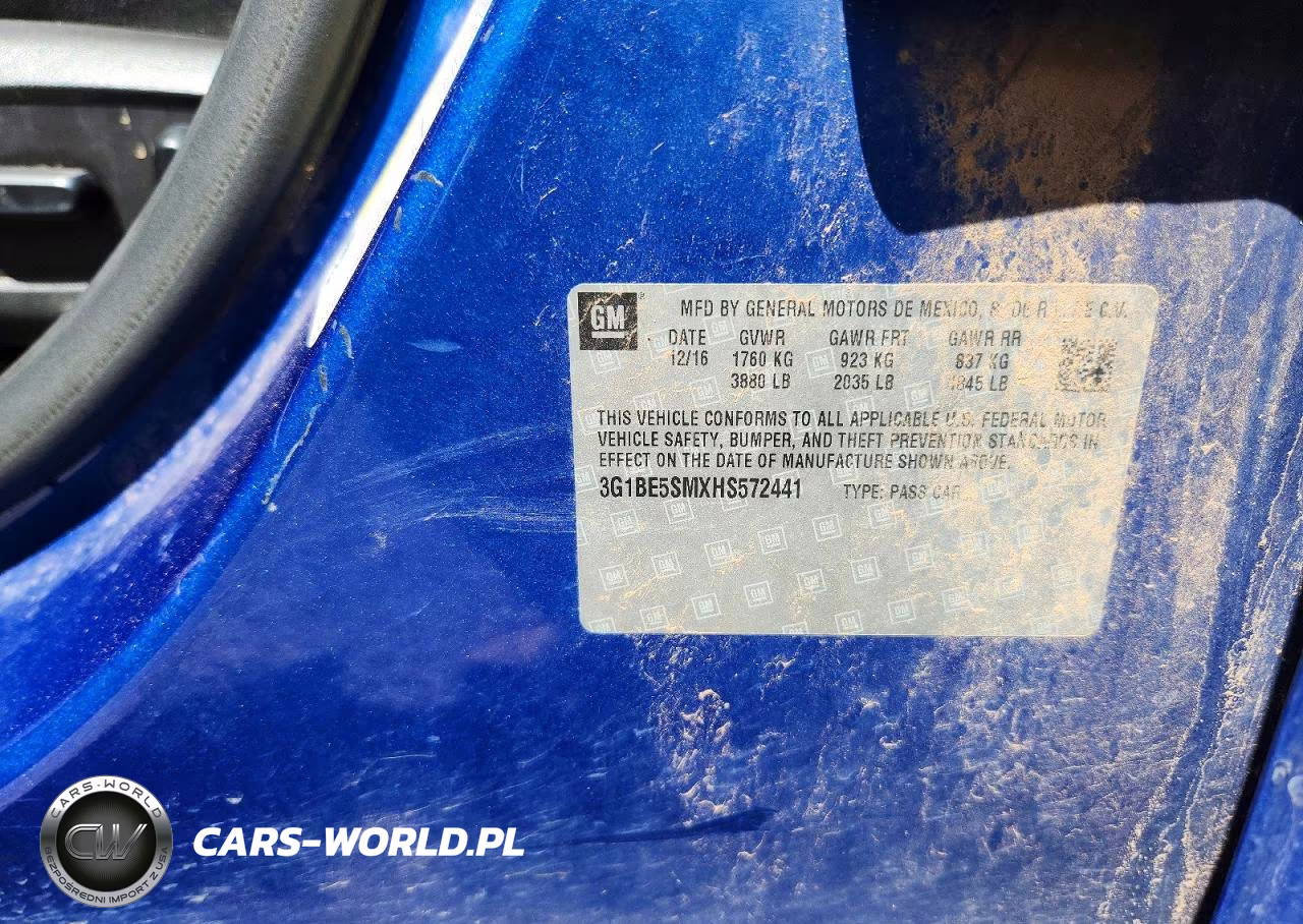 2017 Chevrolet Cruze Lt VIN:3G1BE5SMXHS572441 - 12