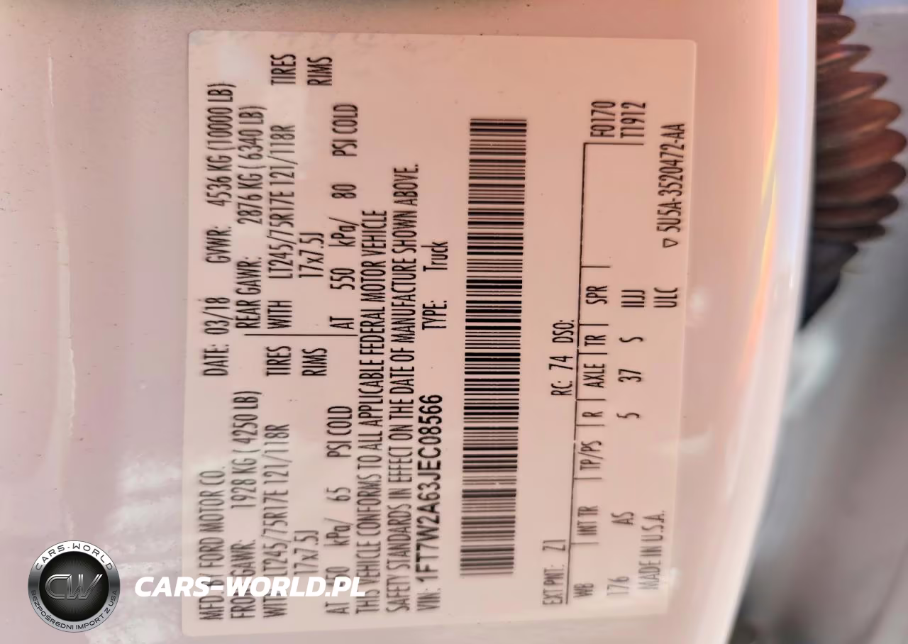2018 Ford F250 Super Duty VIN:1FT7W2A63JEC08566 - 12