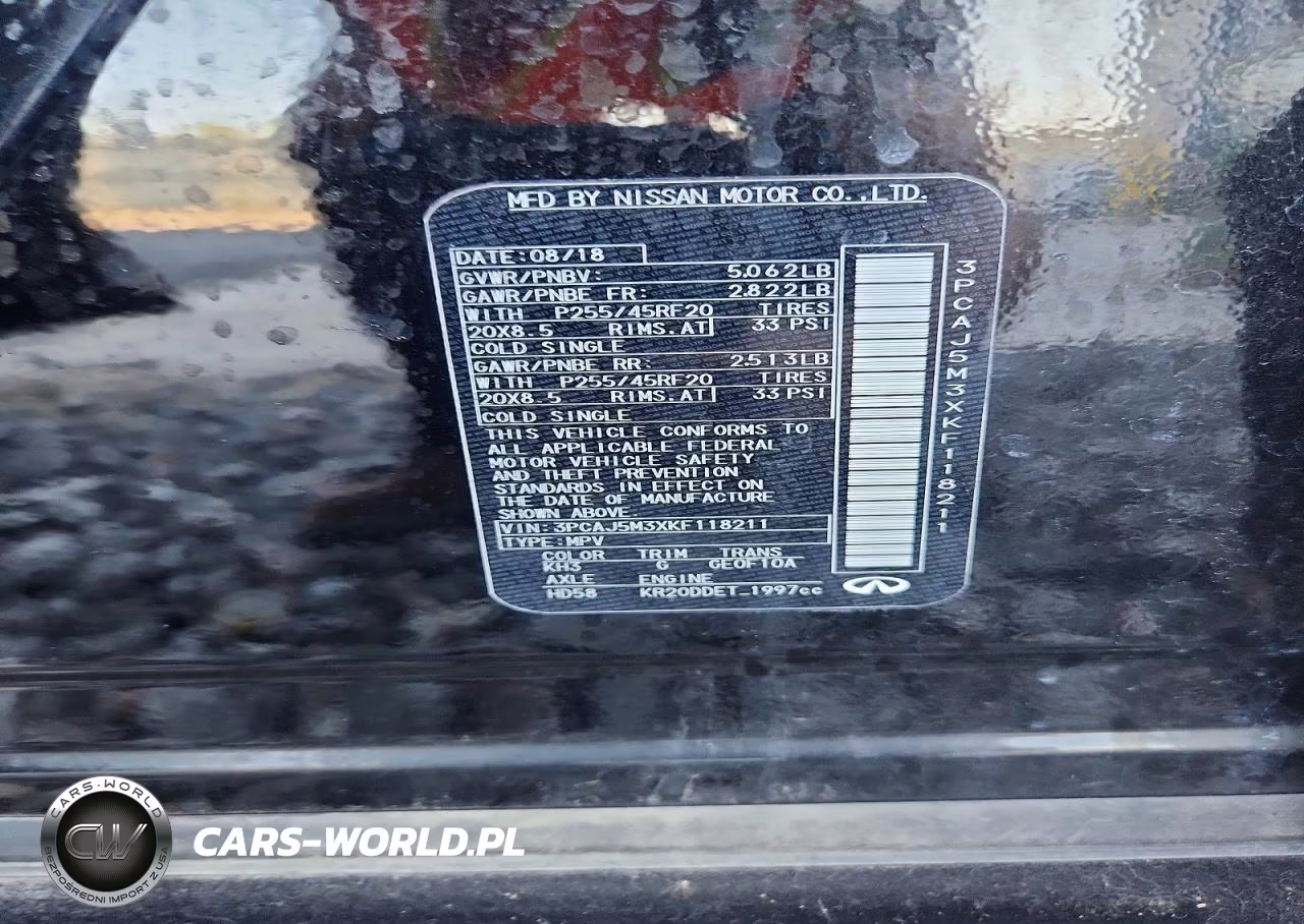 2019 Infiniti Qx50 Essential VIN:3PCAJ5M3XKF118211 - 14