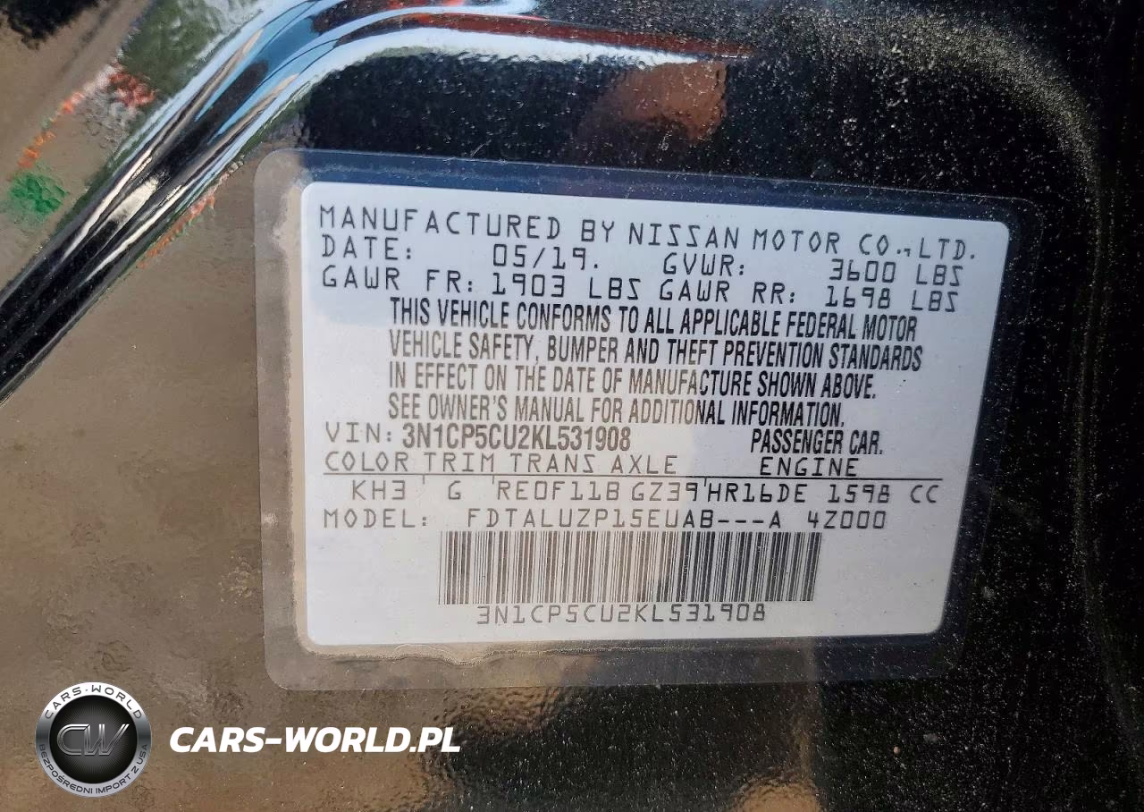 2019 Nissan Kicks Sr VIN:3N1CP5CU2KL531908 - 13