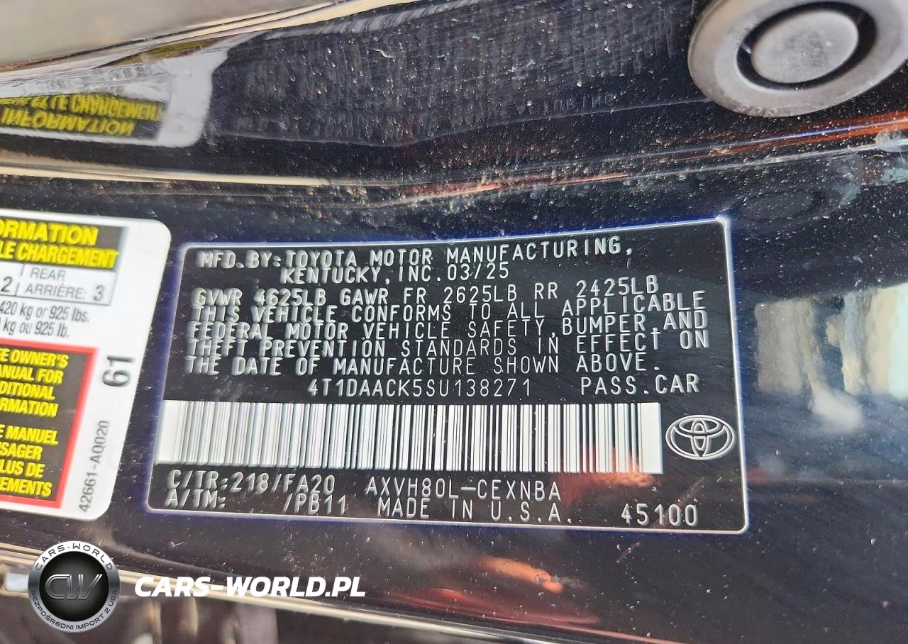 2025 Toyota Camry Le VIN:4T1DAACK5SU138271 - 12