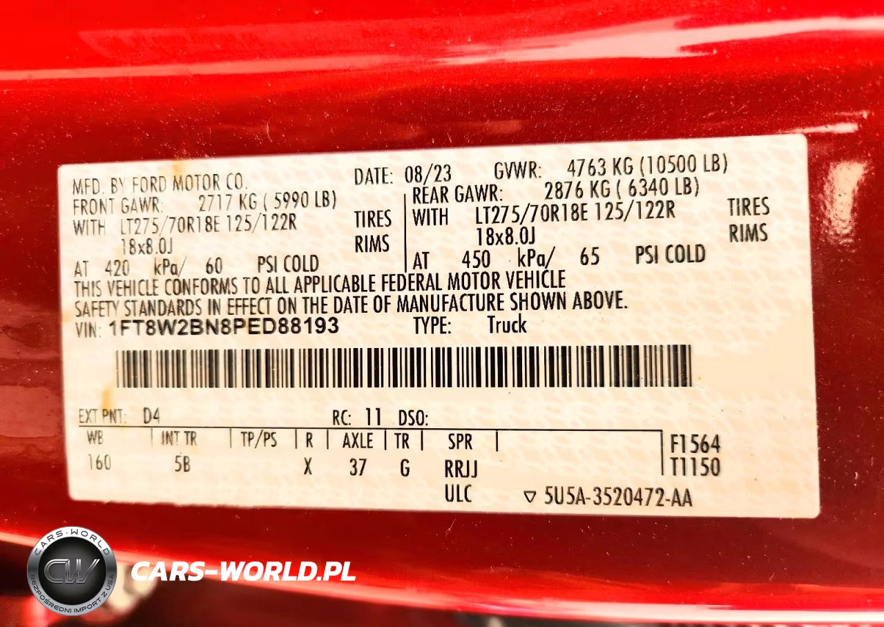 2023 Ford F250 Super Duty VIN:1FT8W2BN8PED88193 - 13