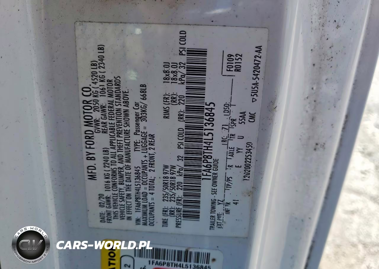 2020 Ford Mustang VIN:1FA6P8TH4L5136845 - 12
