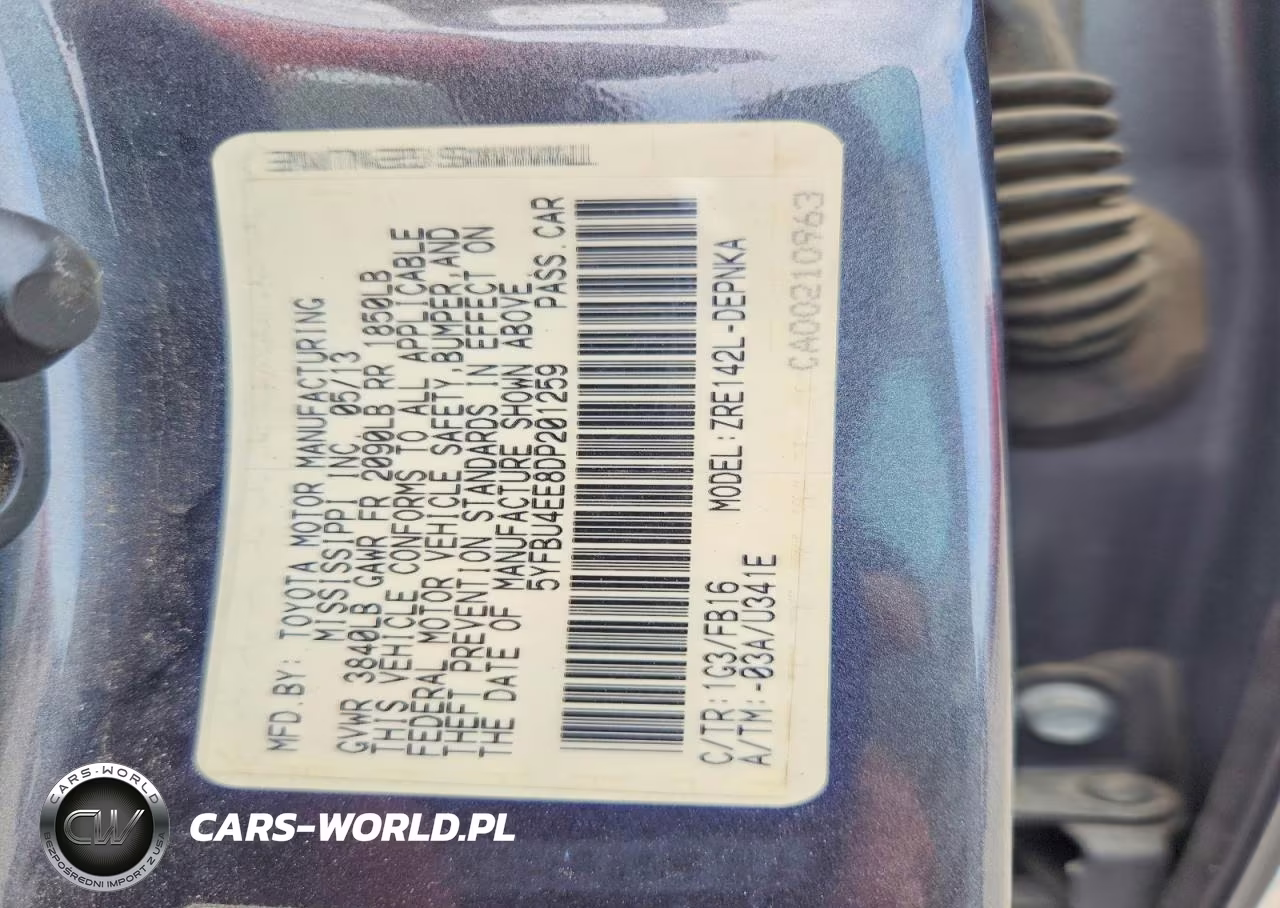 2013 Toyota Corolla Le VIN:5YFBU4EE8DP201259 - 12