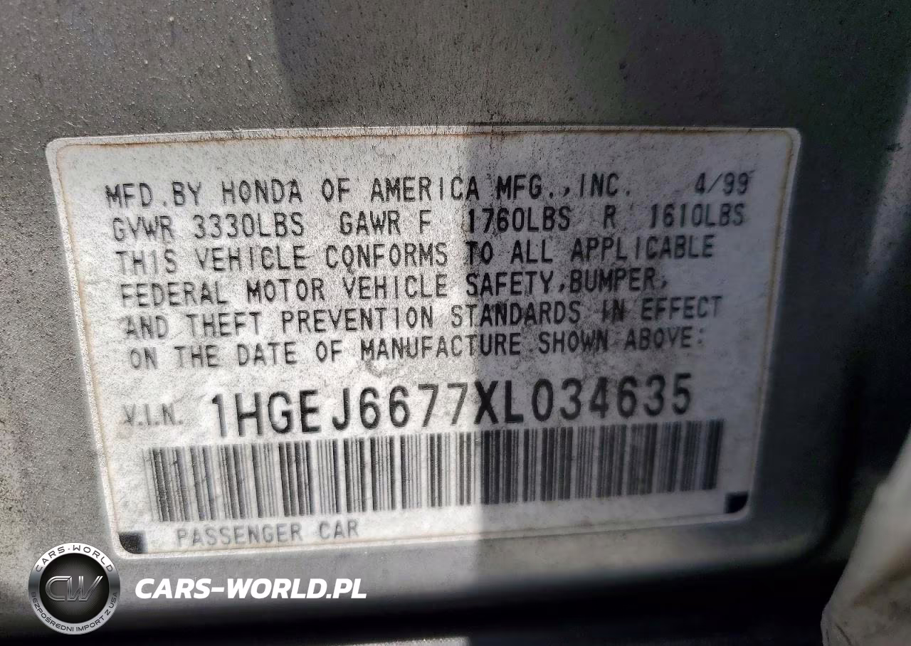 1999 Honda Civic Lx VIN:1HGEJ6677XL034635 - 12