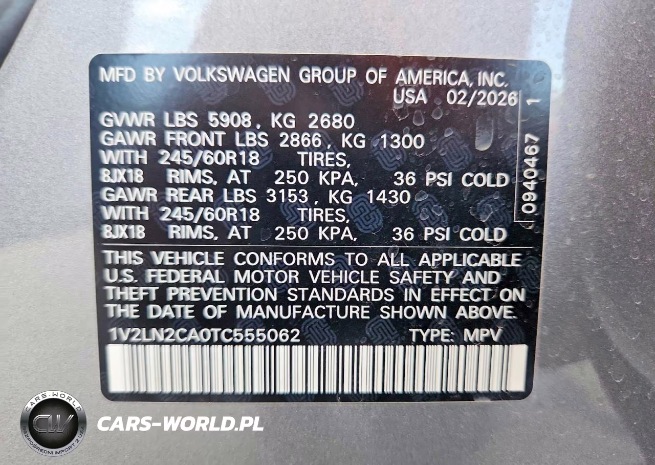 2026 Volkswagen Atlas Se VIN:1V2LN2CA0TC555062 - 13
