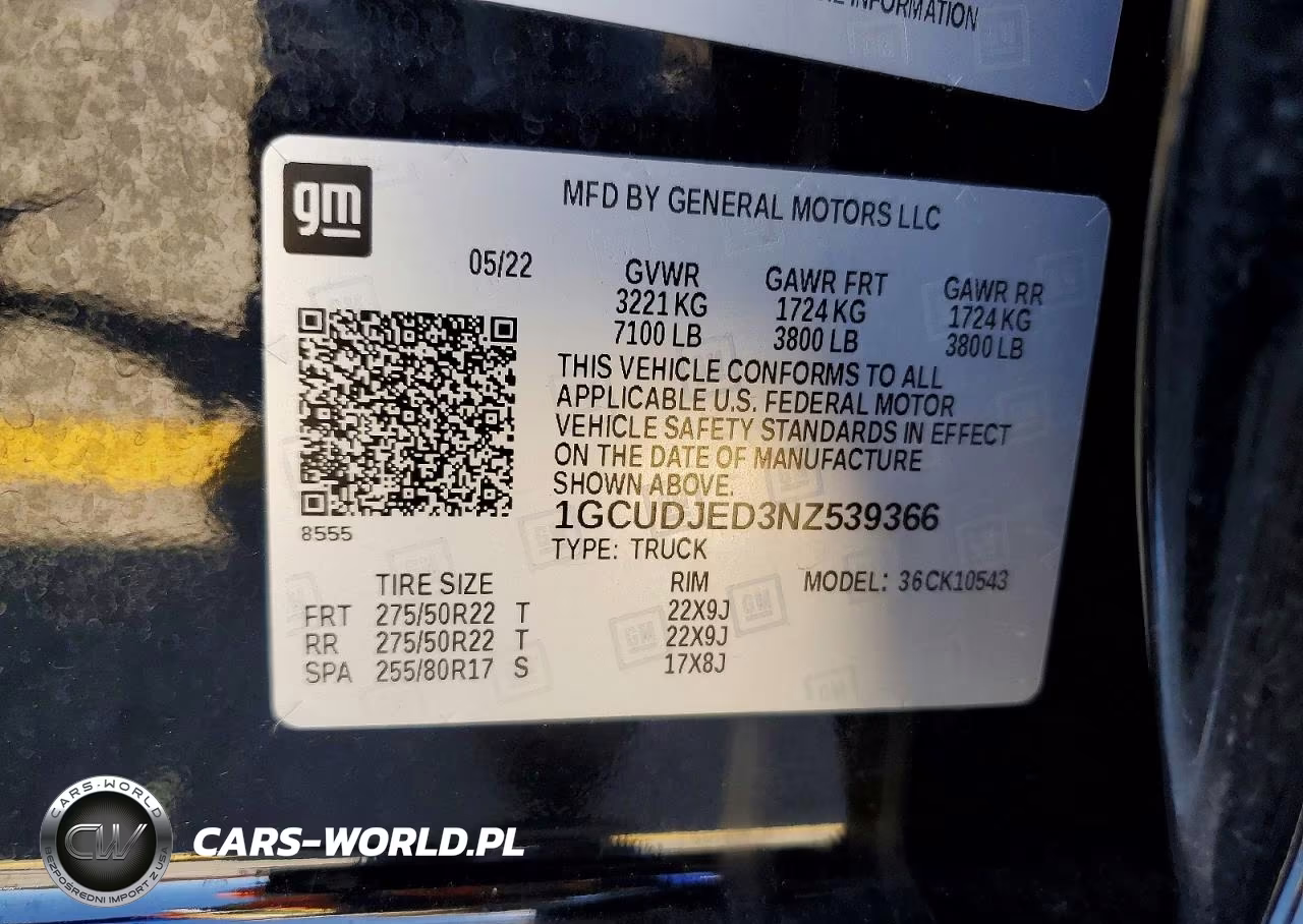 2022 Chevrolet Silverado K1500 High Country VIN:1GCUDJED3NZ539366 - 13