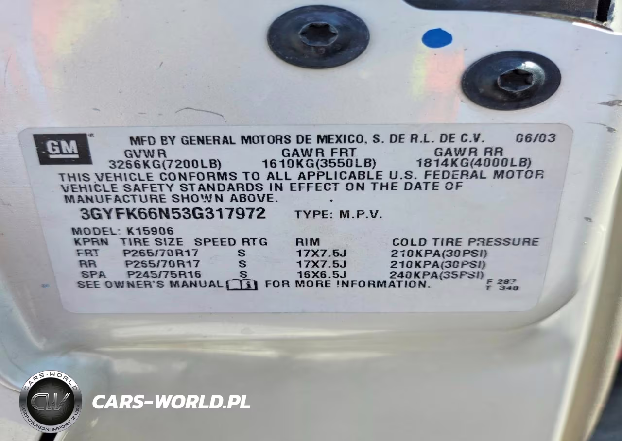 2003 Cadillac Escalade Esv VIN:3GYFK66N53G317972 - 13