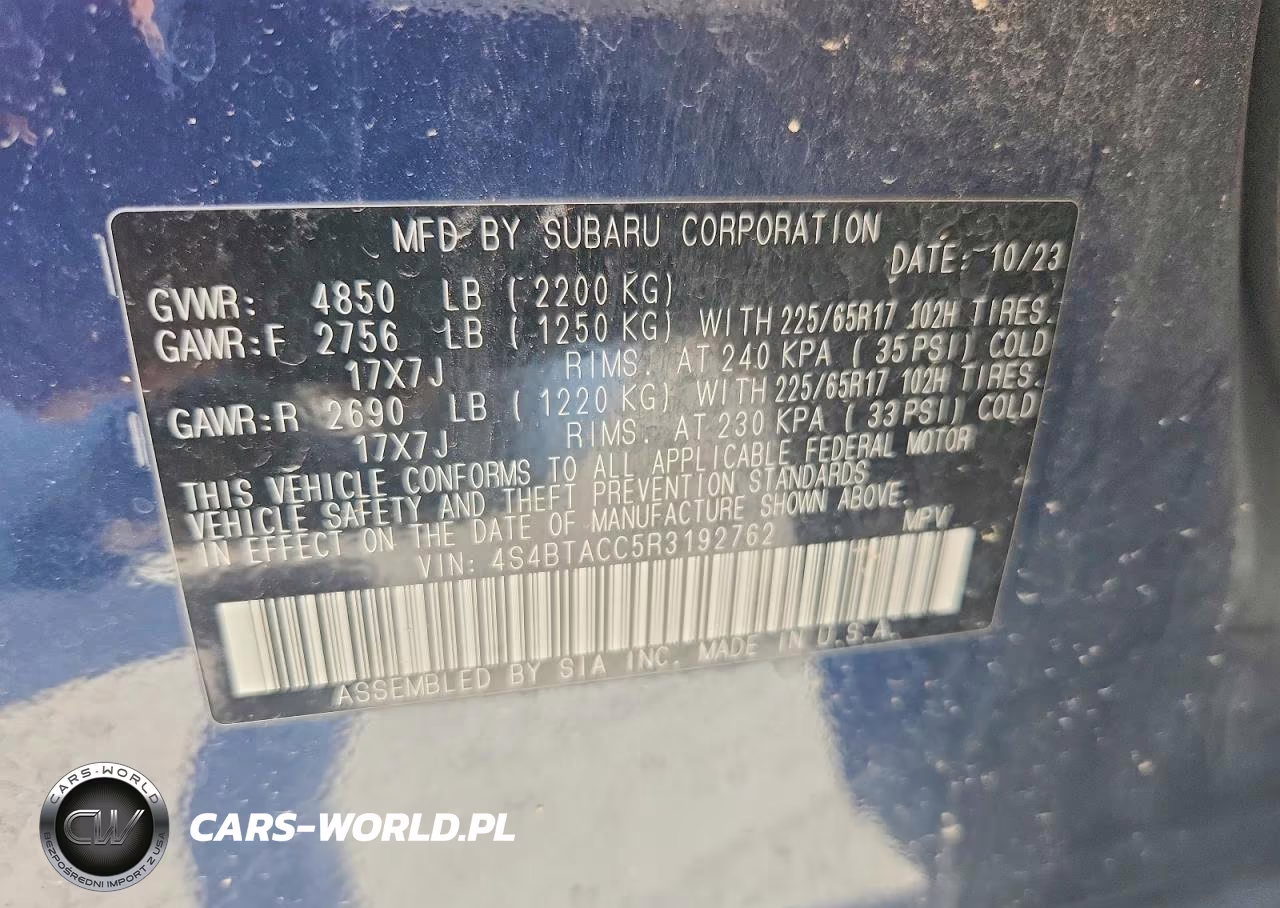 2024 Subaru Outback Premium VIN:4S4BTACC5R3192762 - 13