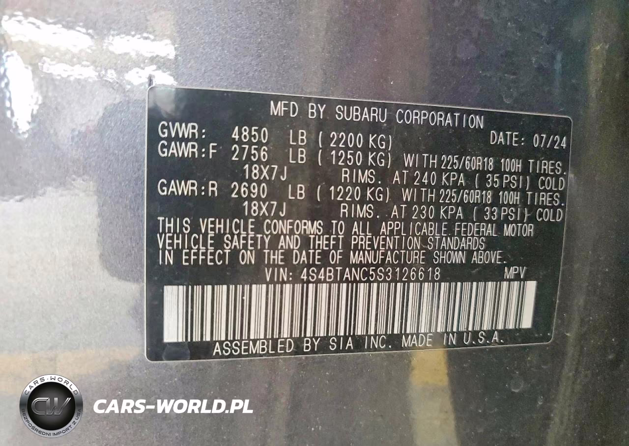 2025 Subaru Outback Limited VIN:4S4BTANC5S3126618 - 12