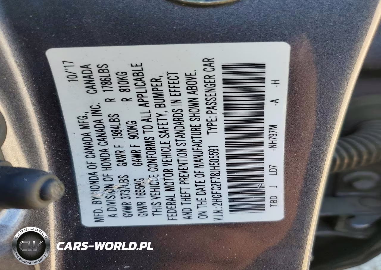 2018 Honda Civic Ex VIN:2HGFC2F78JH505591 - 13