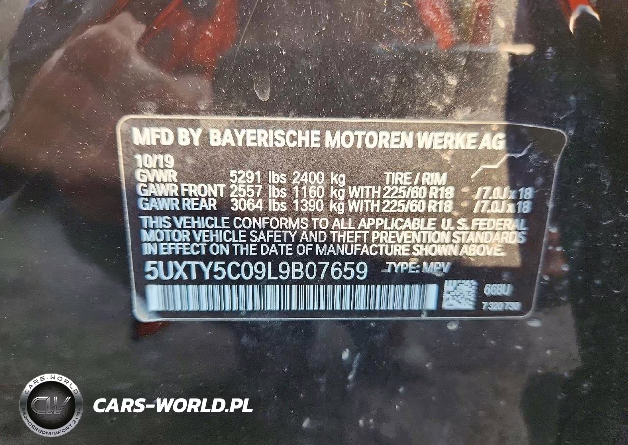 2020 BMW X3 xDrive30I VIN:5UXTY5C09L9B07659 - 13