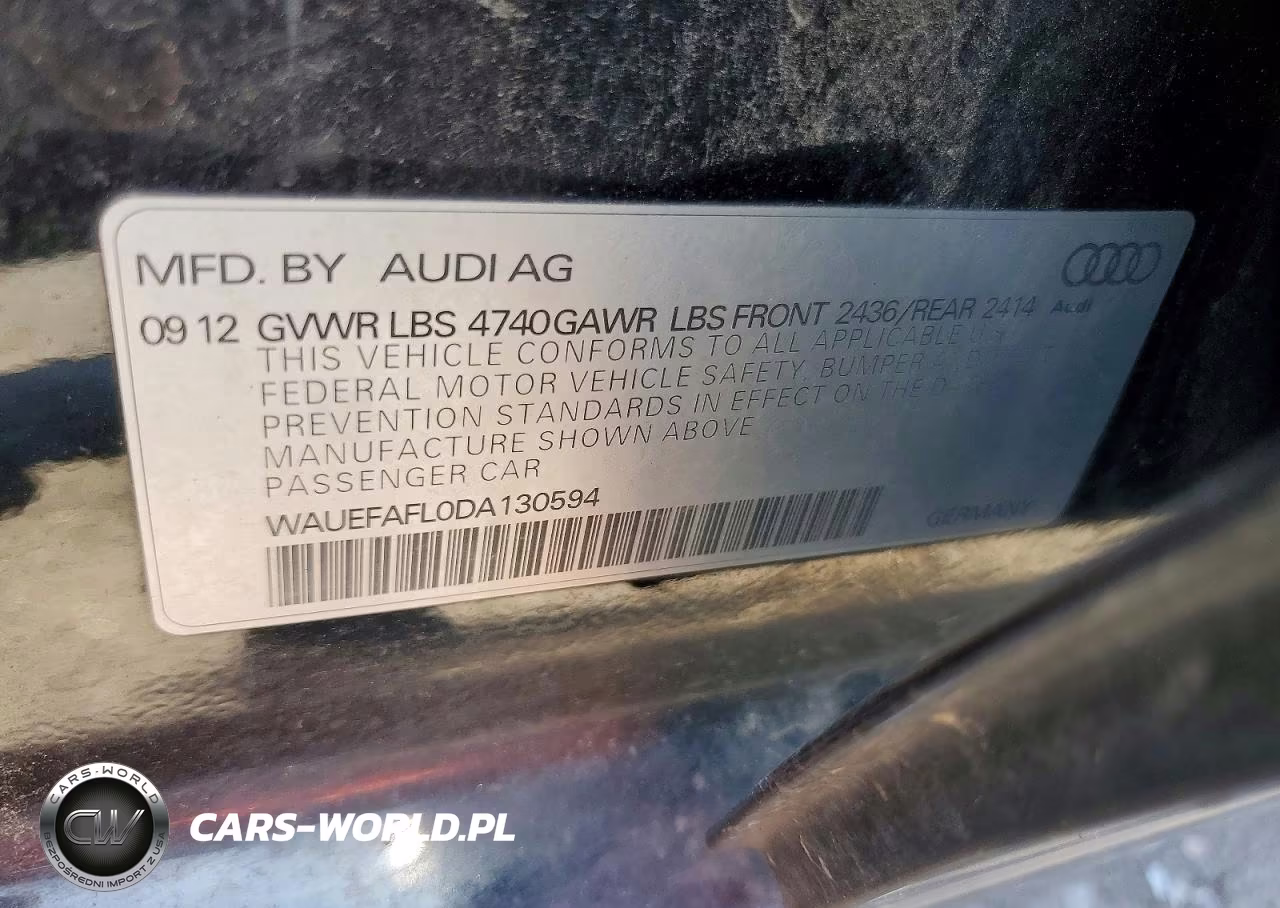 2013 Audi A4 Premium Plus VIN:WAUEFAFL0DA130594 - 12