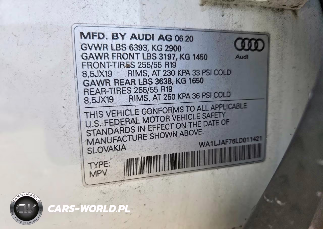 2020 Audi Q7 Premium Plus VIN:WA1LJAF76LD011421 - 12
