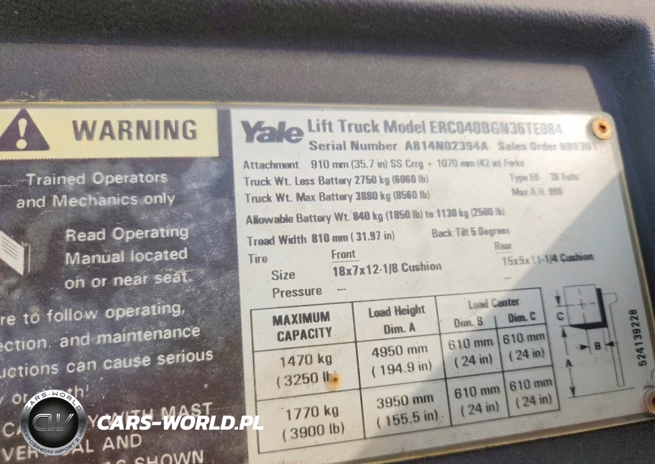 2004 Yale Er040Bgn36Te084 Forklift VIN:000000A814N02394A - 10