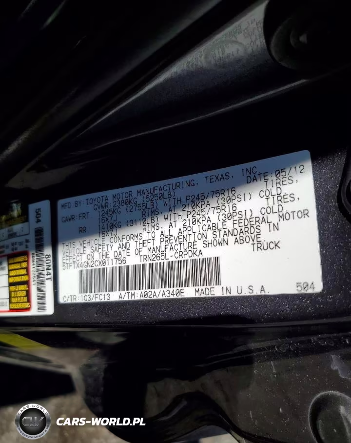 2012 Toyota Tacoma Prerunner Access Cab VIN:5TFTX4GN2CX011756 - 12
