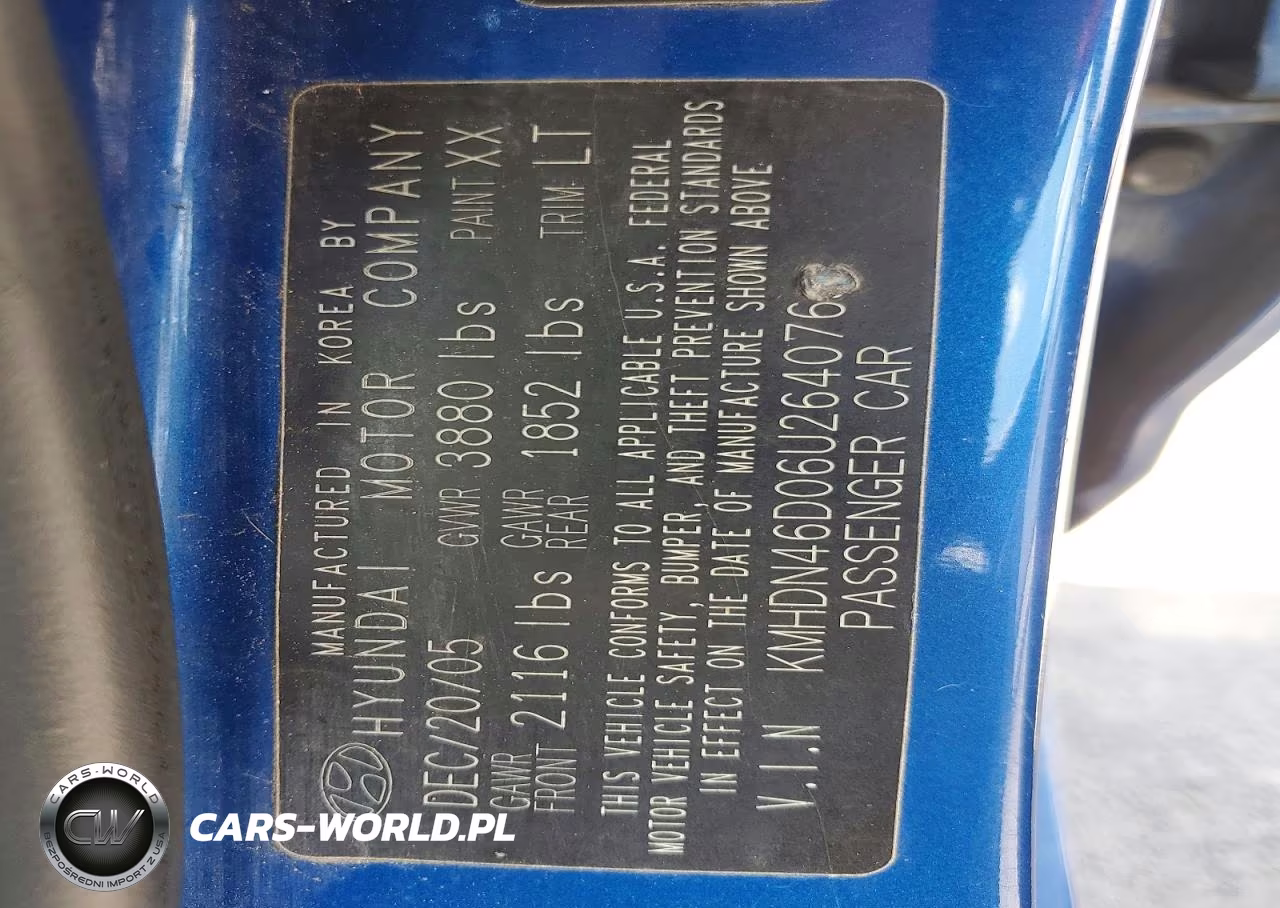 2006 Hyundai Elantra Gls VIN:KMHDN46D06U264076 - 12