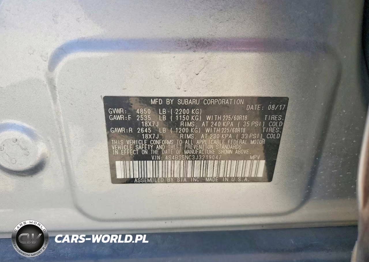 2018 Subaru Outback 3.6R Limited VIN:4S4BSENC3J3219047 - 13