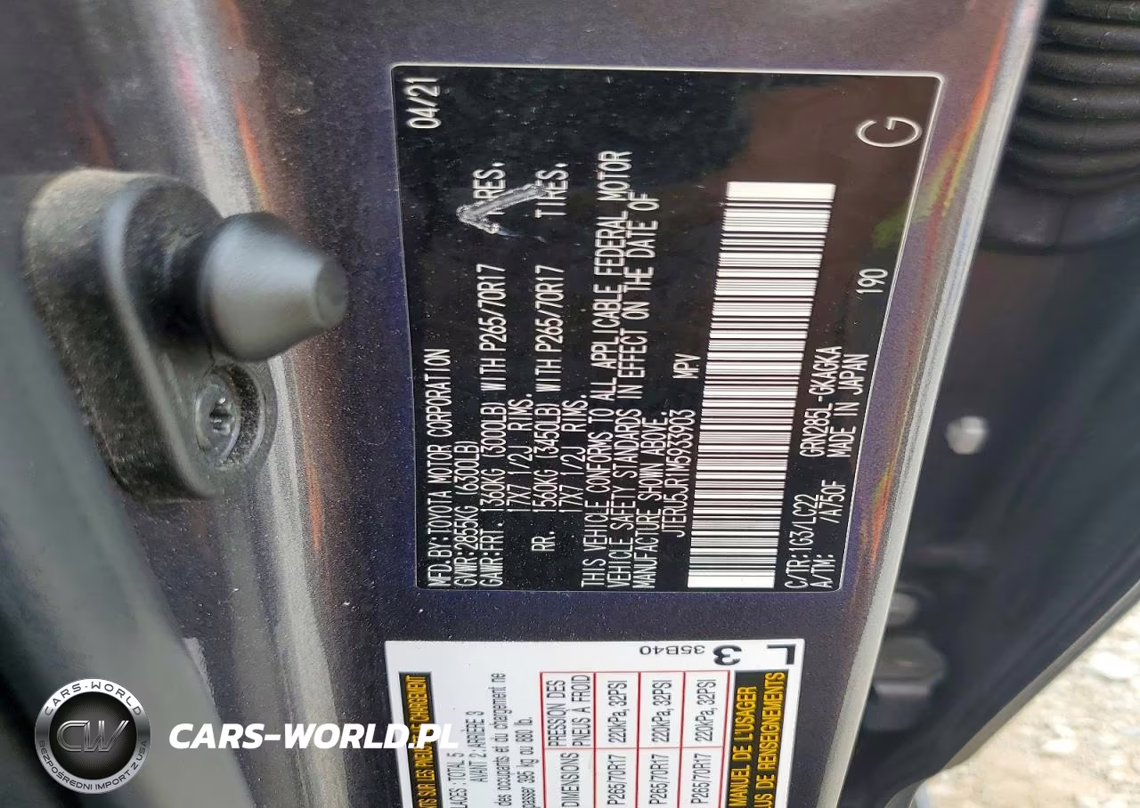 2021 Toyota 4Runner Trd Off-Road Premium VIN:JTERU5JR1M5933903 - 13