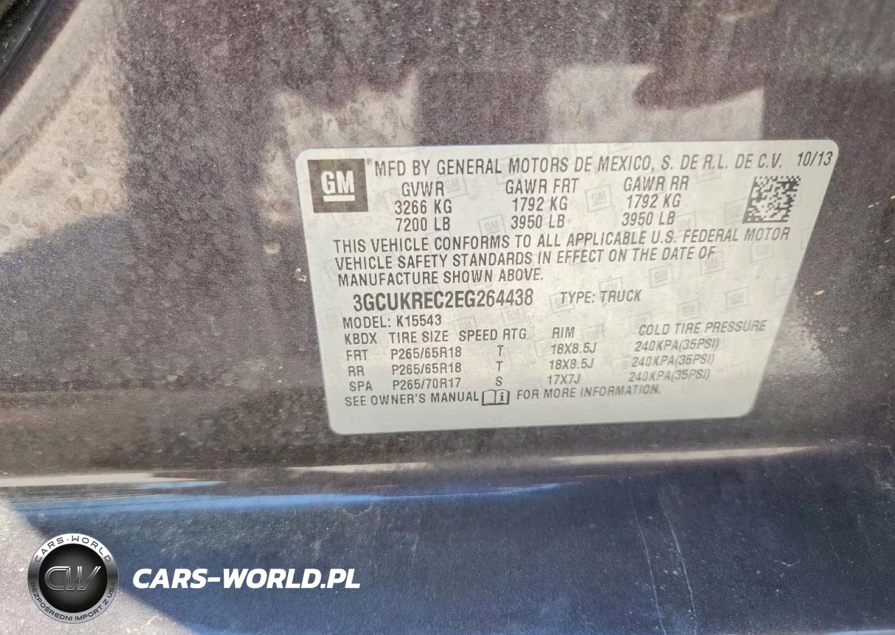 2014 Chevrolet Silverado K1500 Lt VIN:3GCUKREC2EG264438 - 12