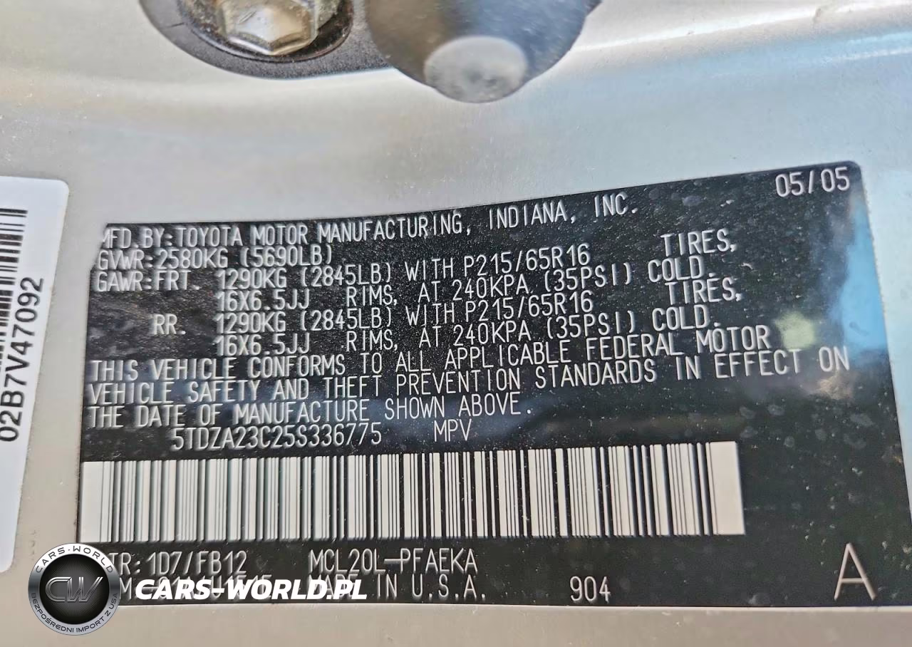 2005 Toyota Sienna Ce VIN:5TDZA23C25S336775 - 14
