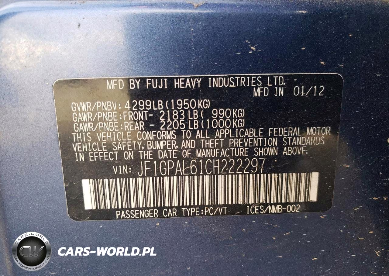 2012 Subaru Impreza Sport Premium VIN:JF1GPAL61CH222297 - 13