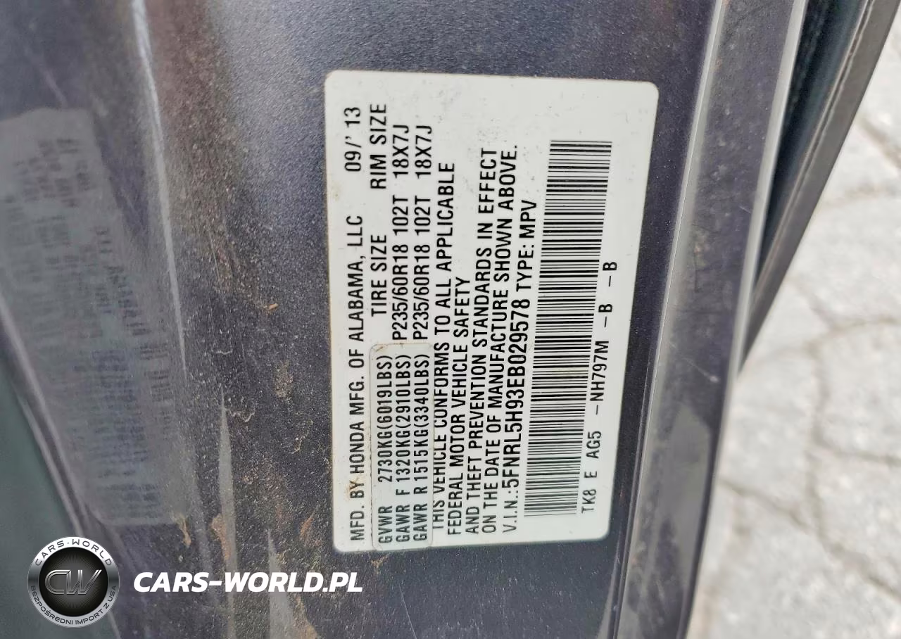 2014 Honda Odyssey Touring-Touring Elite VIN:5FNRL5H93EB029578 - 13