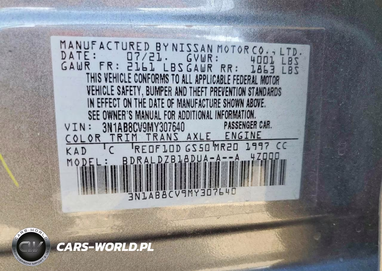 2021 Nissan Sentra Sv VIN:3N1AB8CV9MY307640 - 12