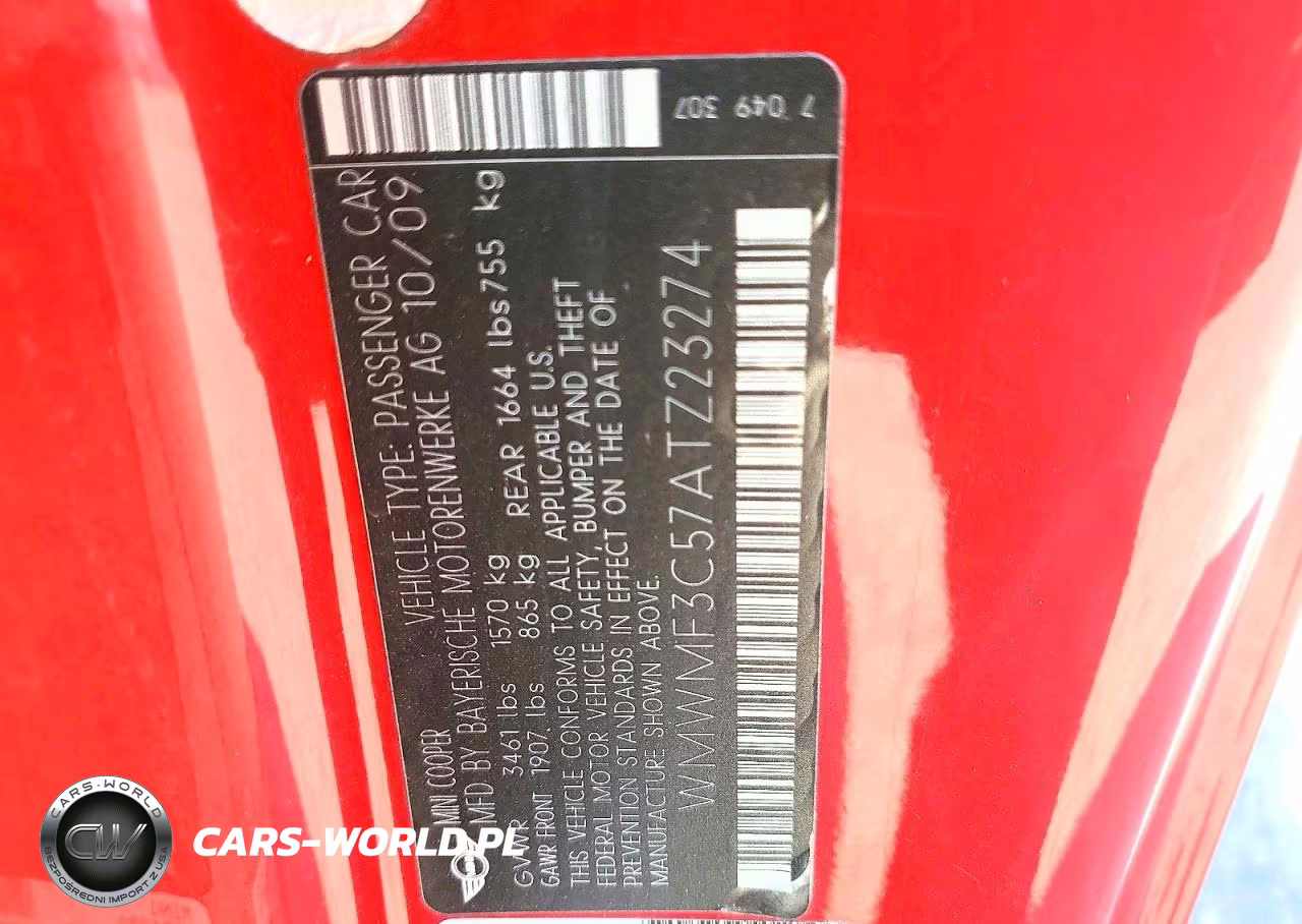 2010 Mini Cooper VIN:WMWMF3C57ATZ23274 - 12