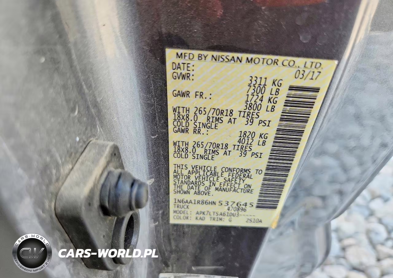 2017 Nissan Titan Sv VIN:1N6AA1R86HN537645 - 12