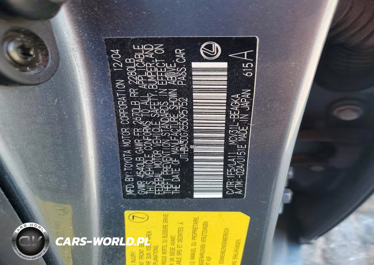 2005 Lexus Es 330 VIN:JTHBA30G755095752 - 12