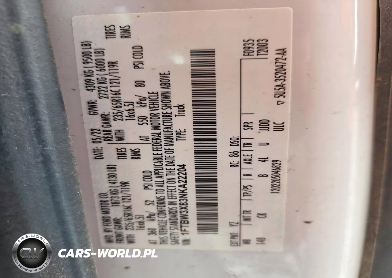 2022 Ford Transit 350 Delivery Van VIN:1FTBW3X83NKA22204 - 13