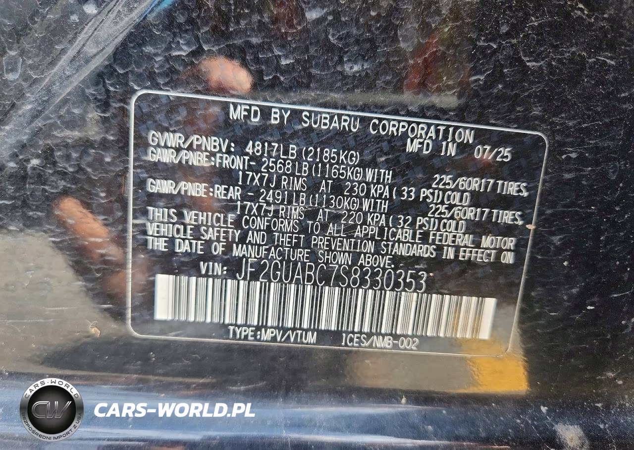 2025 Subaru Crosstrek VIN:JF2GUABC7S8330353 - 12