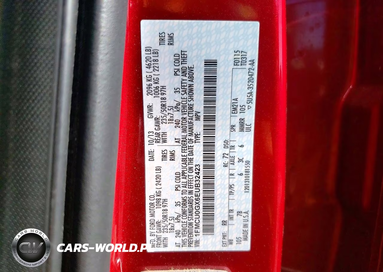 2014 Ford Escape Se VIN:1FMCU0GX6EUB32423 - 13