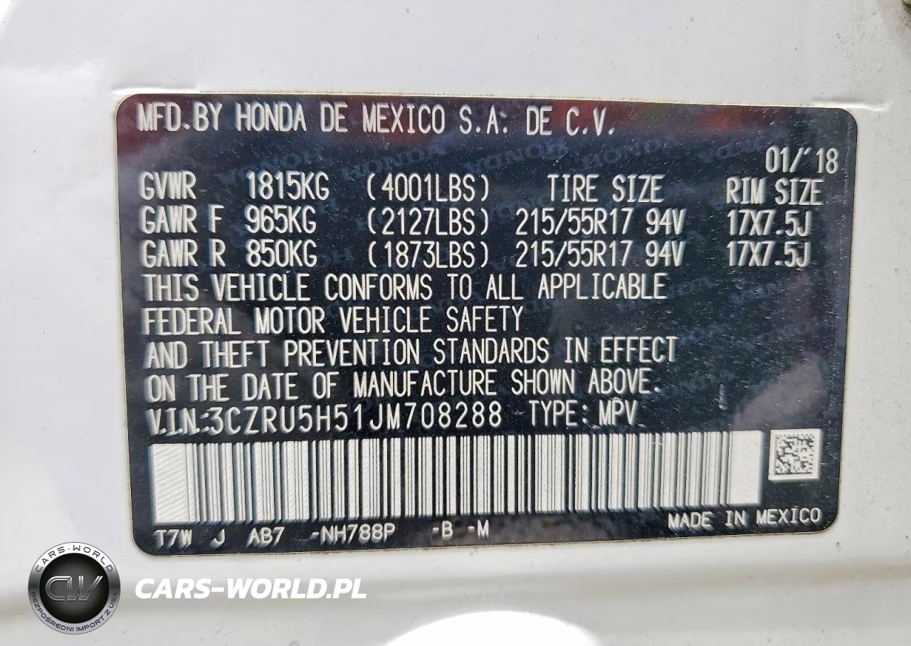 2018 Honda Hr-V Ex VIN:3CZRU5H51JM708288 - 14