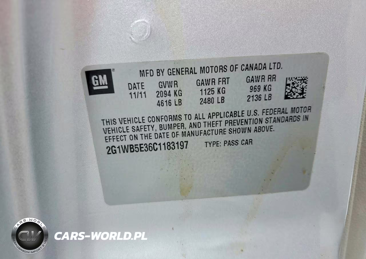 2012 Chevrolet Impala Lt VIN:2G1WB5E36C1183197 - 12