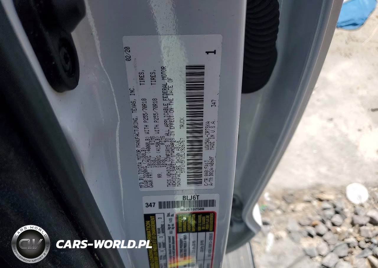 2020 Toyota Tundra Sr VIN:5TFUY5F15LX926767 - 12