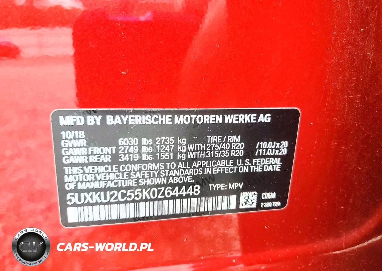 2019 BMW X6 xDrive35I VIN:5UXKU2C55K0Z64448 - 13
