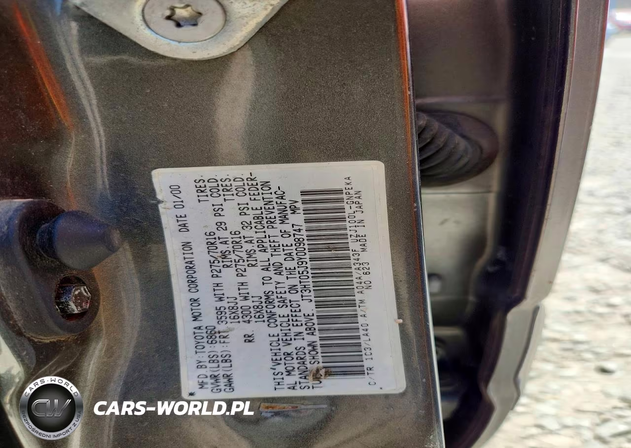 2000 Toyota Land Cruiser Base VIN:JT3HT05J9Y0098747 - 14