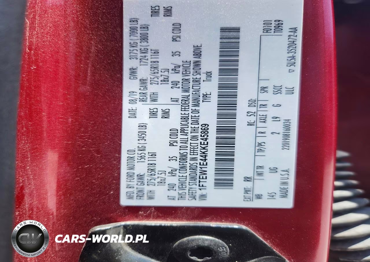 2019 Ford F150 Supercrew VIN:1FTEW1E44KKE45869 - 12