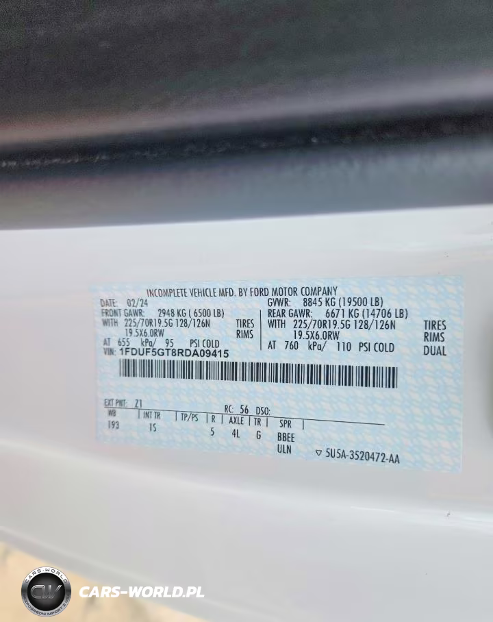 2024 Ford F550 Super Duty VIN:1FDUF5GT8RDA09415 - 12