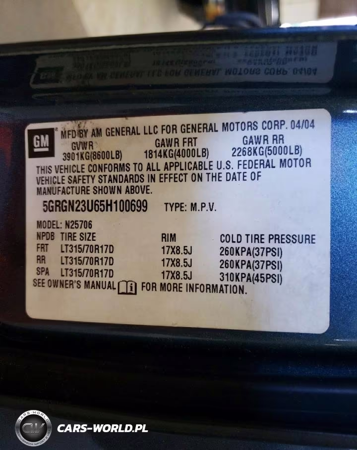 2005 Hummer H2 VIN:5GRGN23U65H100699 - 14