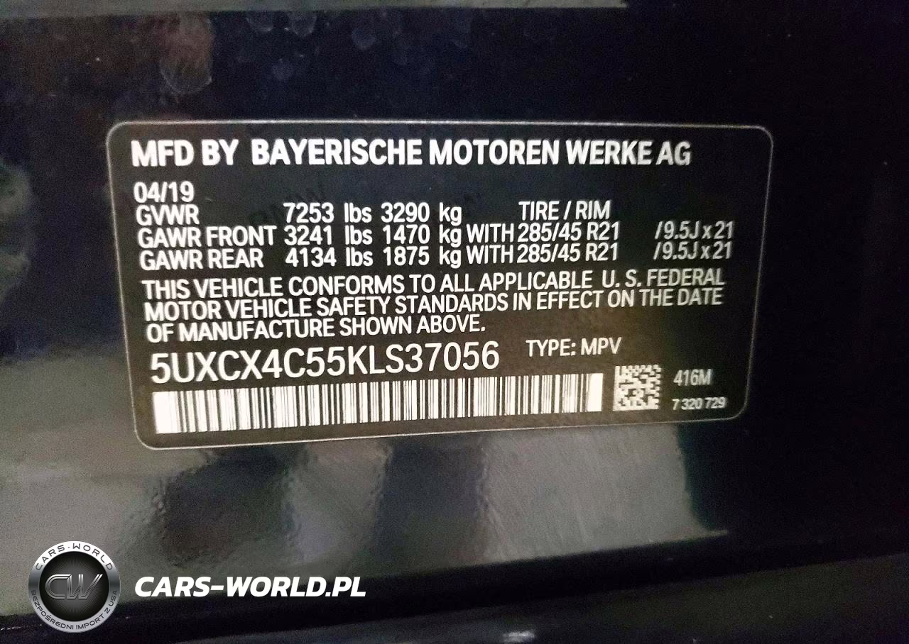 2019 BMW X7 xDrive50I VIN:5UXCX4C55KLS37056 - 14