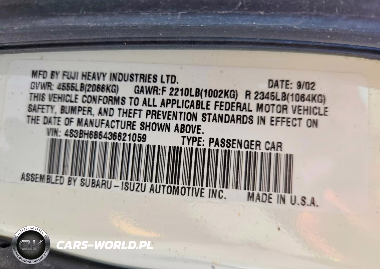 2003 Subaru Legacy Outback Limited VIN:4S3BH686436621059 - 13
