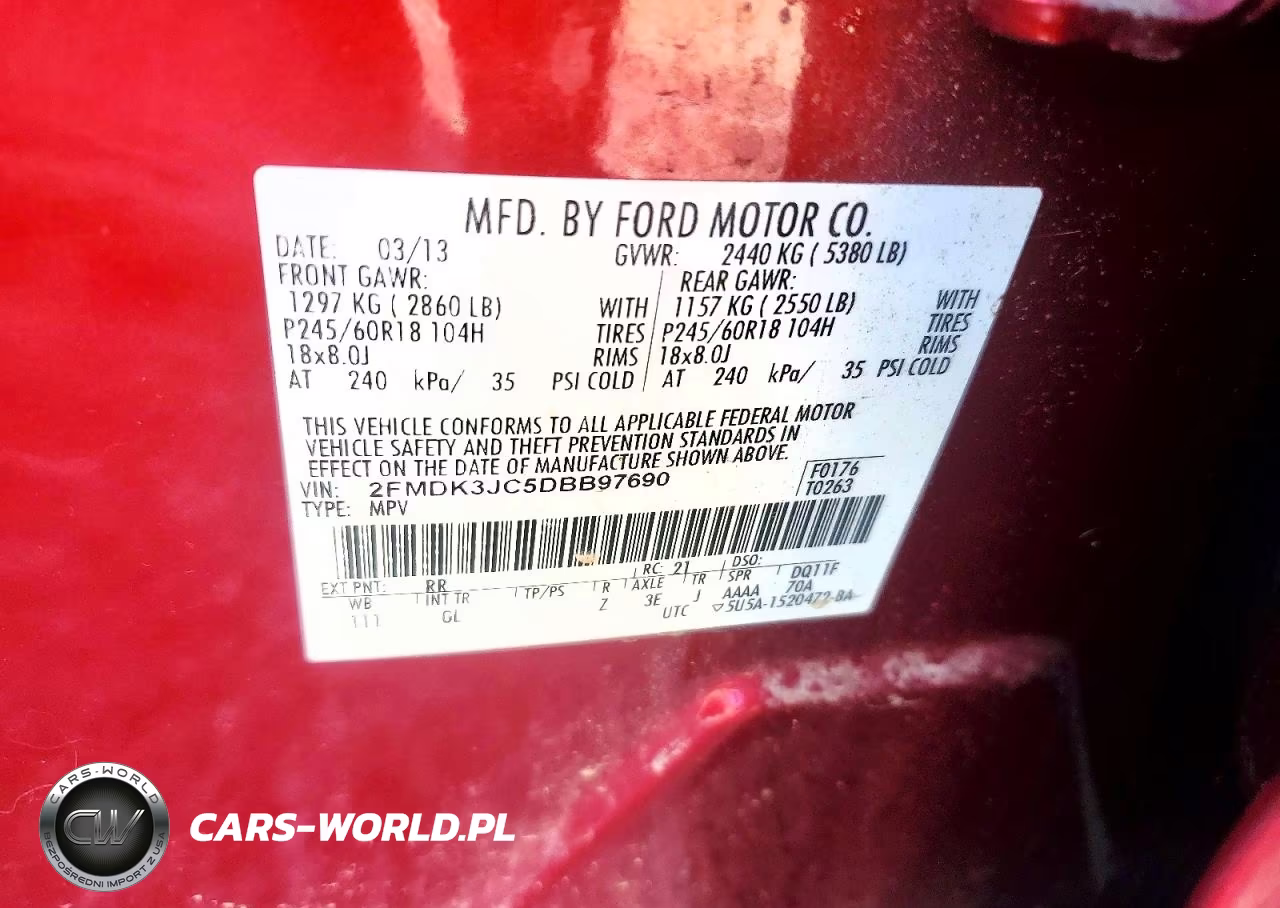 2013 Ford Edge Sel VIN:2FMDK3JC5DBB97690 - 12
