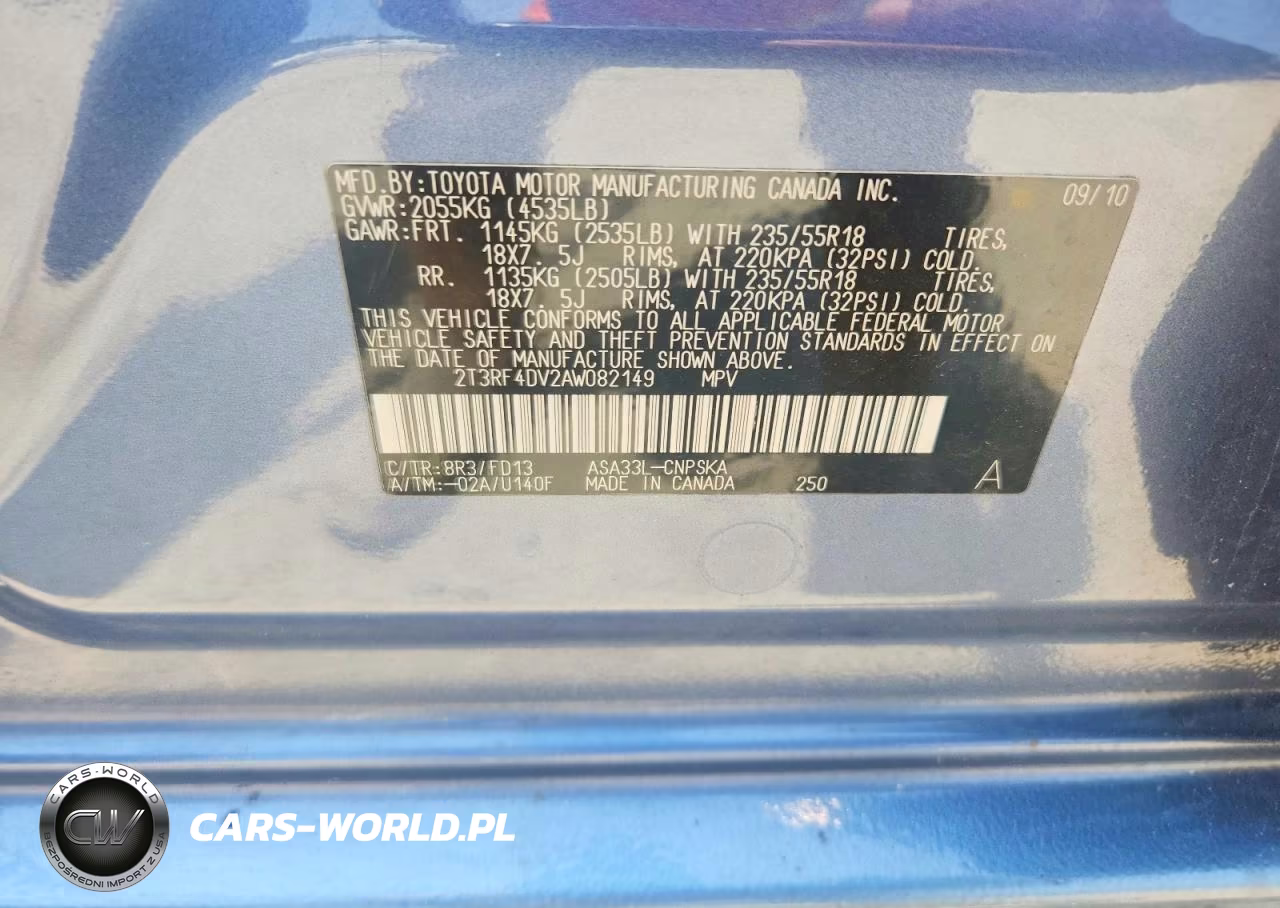 2010 Toyota Rav4 Sport VIN:2T3RF4DV2AW082149 - 13