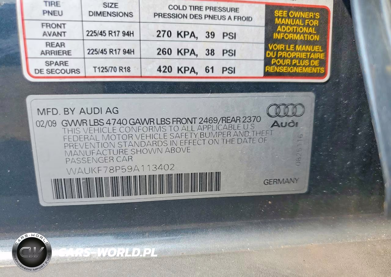 2009 Audi A3 2.0T Quattro VIN:WAUKF78P59A113402 - 12