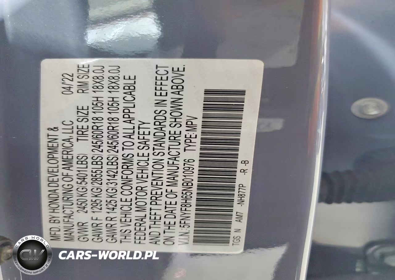 2022 Honda Passport Trail Sport VIN:5FNYF8H65NB010976 - 13